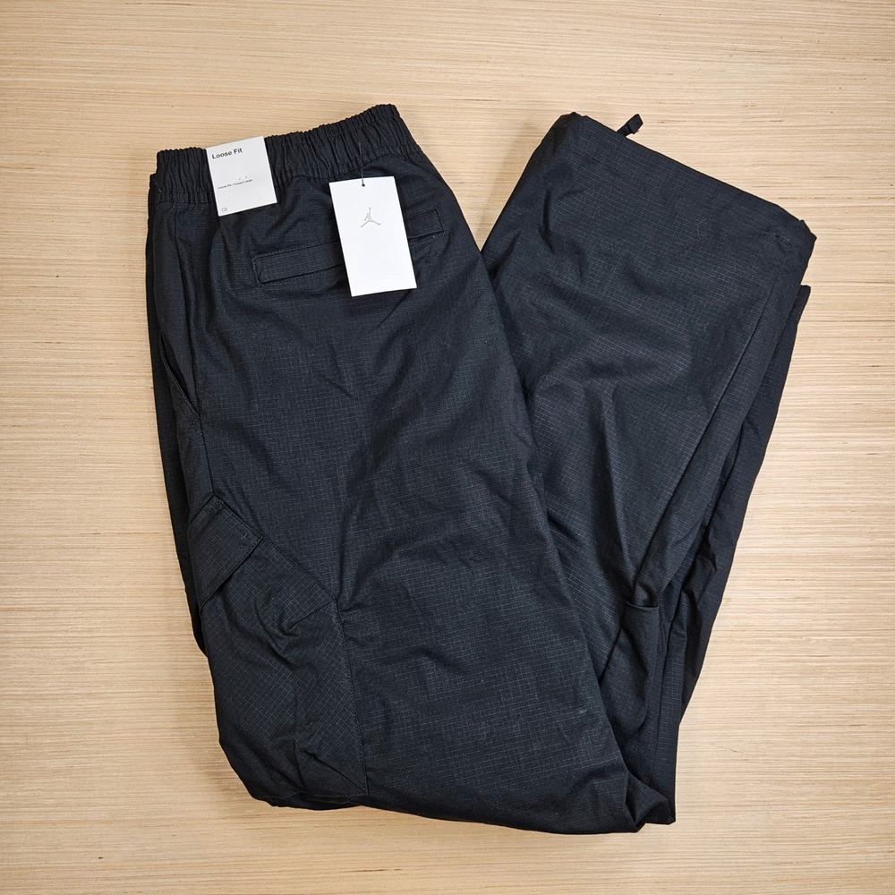 Jordan Flight Utility Cargo Pants Mens L Black Loose Fit Ripstop HV0530-010 NEW